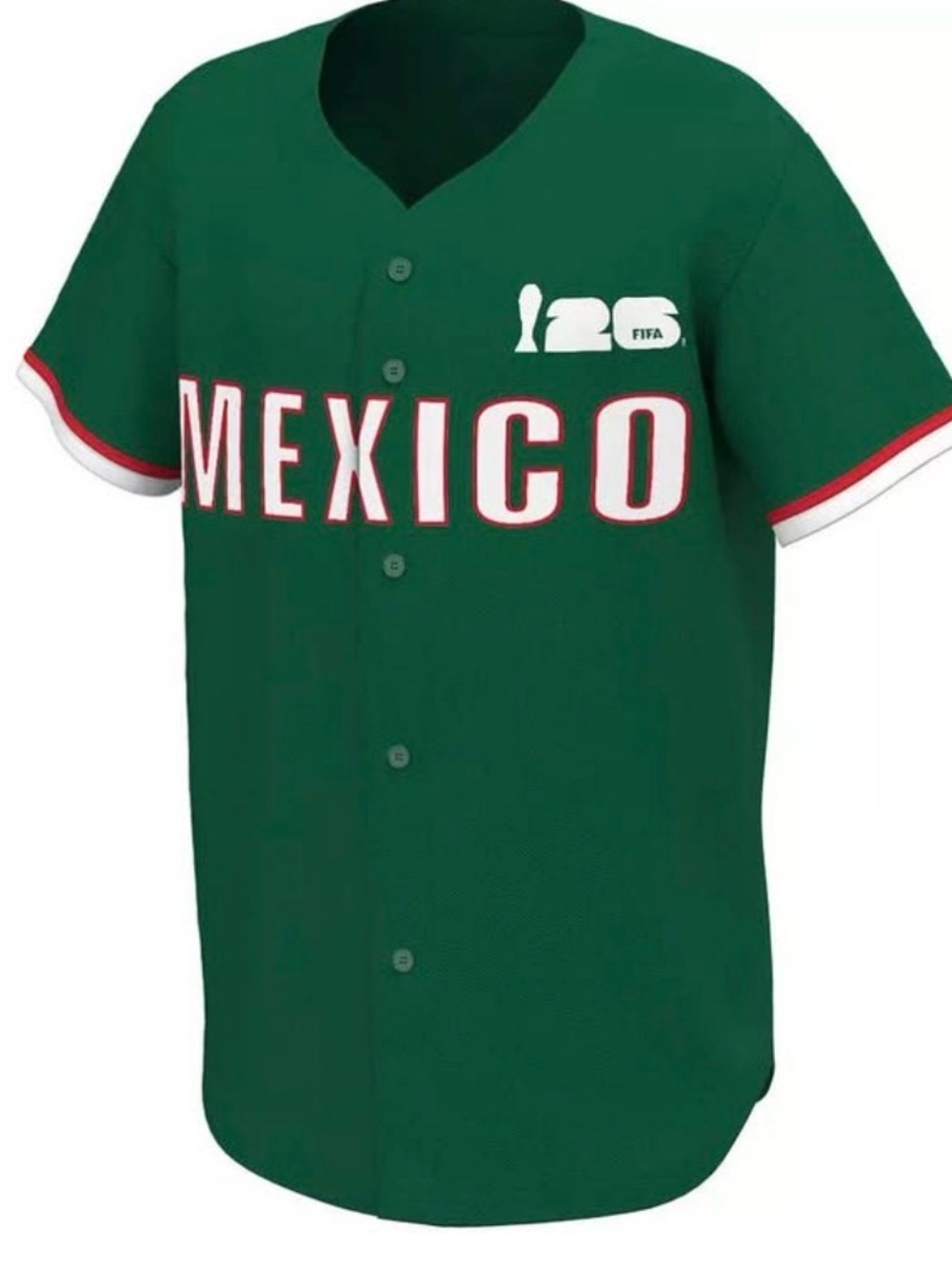 Mexico Green Baseball-Style Jersey with 'MEXICO' Front